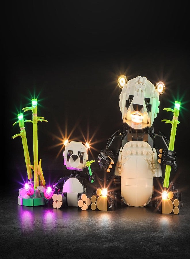 Vaodest مصباح LED من Vaodest لمجموعة Lego Wild Animals Panda Family 31165، تصميم وتكوين متوافق مع الموديل 31165 (مصباح LED فقط، وليس مجموعة مكعبات البناء). - Image 1